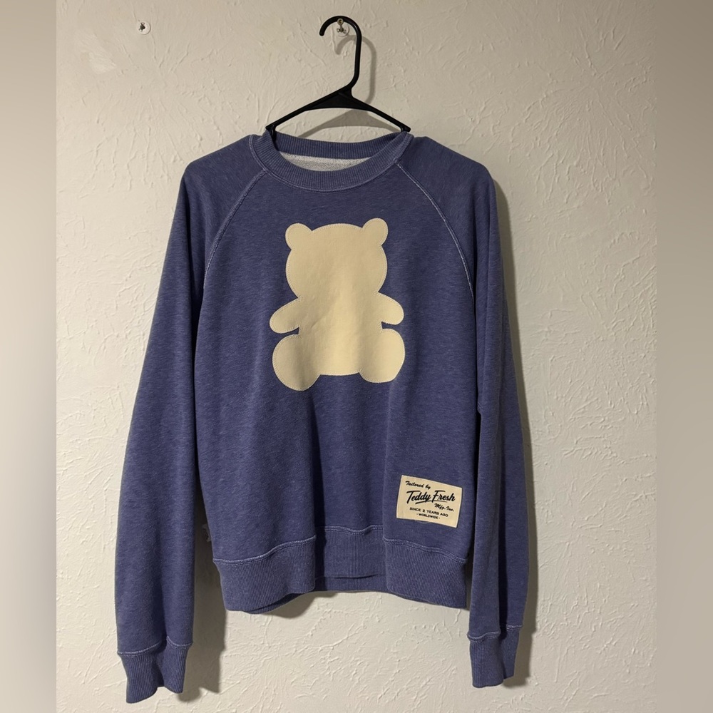 Teddy Fresh Hi Mom Bye Mom Reversible Raglan Crew Neck Sweat Size Small